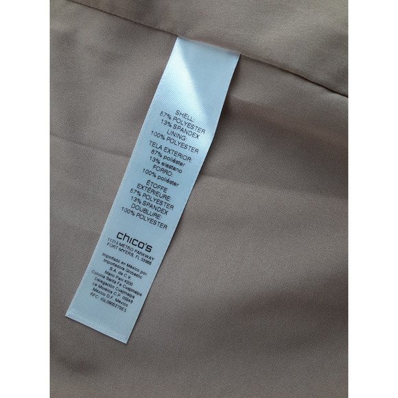 Chico's Women's Tan Faux Suede Single Button Blazer Jacket Lined Polyester 2 L - Picture 7 of 11